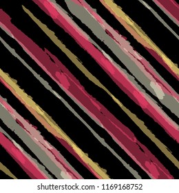 Seamless Background with Diagonal Stripes. Abstract Texture with Brush Strokes. Scribbled Grunge Motif for Wallpaper, Print, Textile Trendy Vector Background with Stripes.