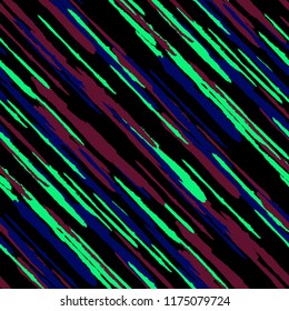 Seamless Background with Diagonal Stripes. Abstract Texture with Dry Brush Strokes. Scribbled Grunge Pattern for Fabric, Cloth, Paper Retro Vector Background.