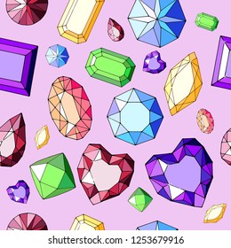 seamless background of diamonds and ornaments