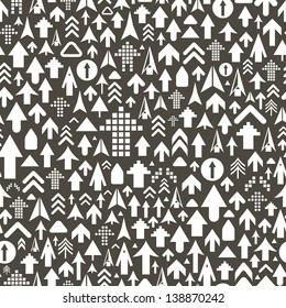 Seamless background of different arrows