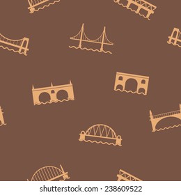 Seamless background with different bridges