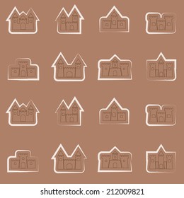 Seamless background with different castles