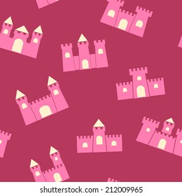 Seamless background with different castles