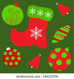 Seamless background with a different Christmas toys