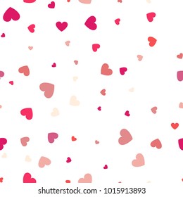 seamless background with different colored confetti hearts for valentine time