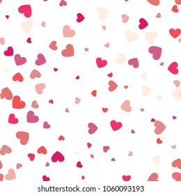 Seamless background with different colored confetti hearts for valentine time
