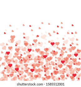 seamless background with different colored confetti hearts for valentine's day.