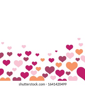 seamless background with different colored confetti hearts for valentine time