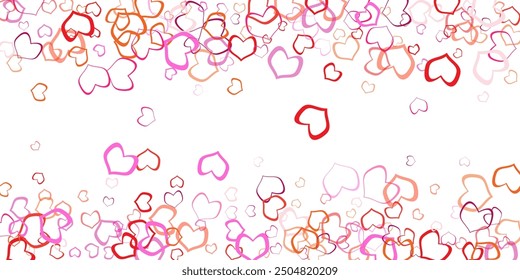 seamless background with different colored confetti hearts for valentine time Flyers, invitation, posters, brochure, banners, voucher design template