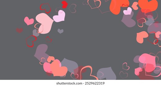 seamless background with different colored confetti hearts for valentine time Flyers, invitation, posters, brochure, banners, voucher design template