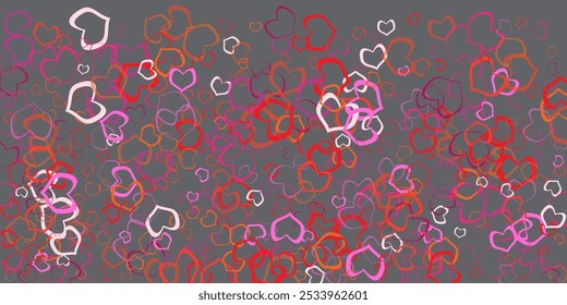 seamless background with different colored confetti hearts for valentine time Flyers, invitation, posters, brochure, banners, voucher design template