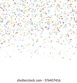 seamless background with different colored confetti for party time