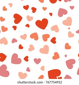 seamless background with different colored confetti hearts for valentine time