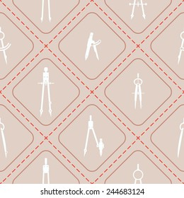 seamless background with different compasses for your design