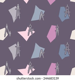 seamless background with different compasses for your design