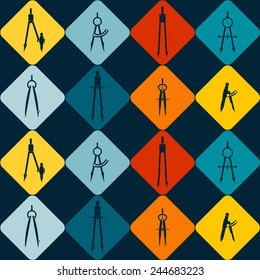 seamless background with different compasses for your design