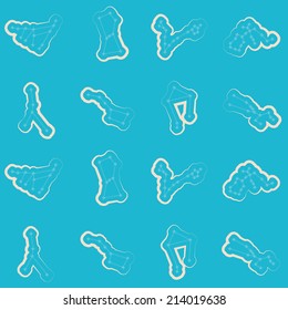 Seamless background with different constellations