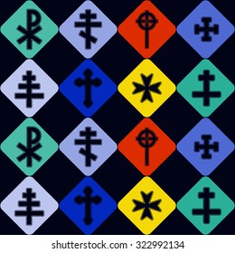 Seamless background with different crosses for your design