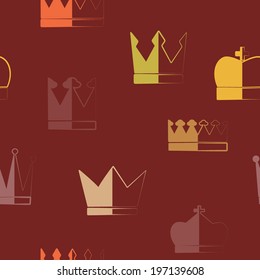  Seamless background with different crowns