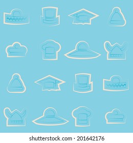 Seamless background with different hats