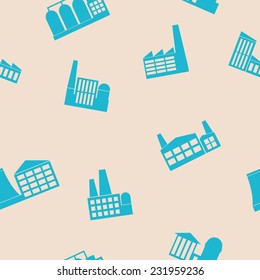 Seamless background with different industrial buildings