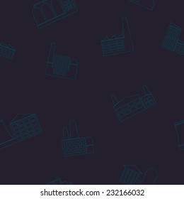 Seamless background with different industrial buildings