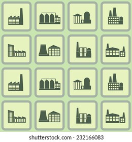 Seamless background with different industrial buildings
