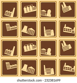 Seamless background with different industrial buildings