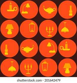 Seamless background with different lamps