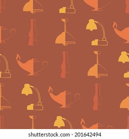 Seamless background with different lamps