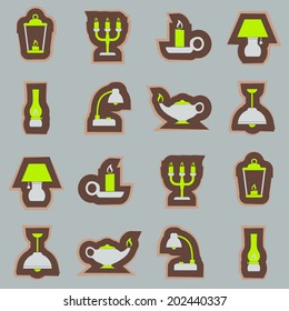 Seamless background with different lamps