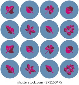 Seamless background with different leaves for your design