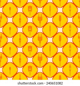 seamless background with different power cord plug 