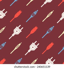 seamless background with different power cord plug 