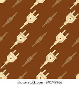 seamless background with different power cord plug 