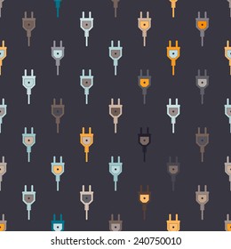 seamless background with different power cord plug 