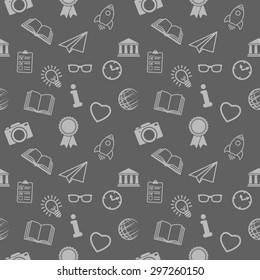 seamless background of different school objects