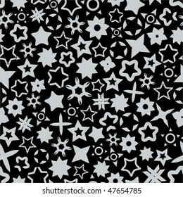 Seamless background with different stars.