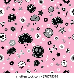 seamless background with different symbols.