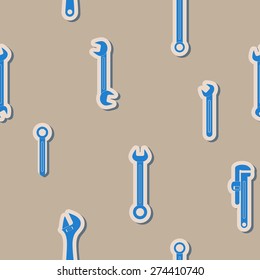Seamless background with diffrent wrench for your design