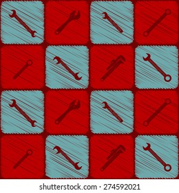 Seamless background with diffrent wrench for your design