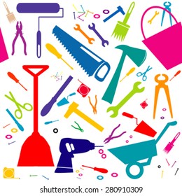 Seamless background with Do It Yourself tools or home repair tools