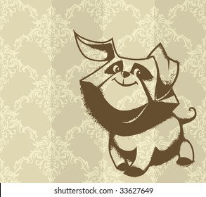 Seamless background with dog