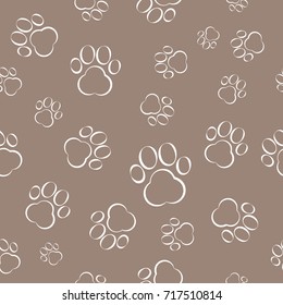Seamless background with dog footprint