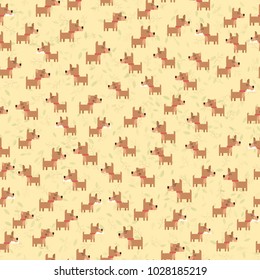Seamless background with dogs. Flat vector illustration