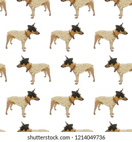 Seamless background with dogs. Perfect for scrapbooking, print in textile. Vector illustration, EPS 10.