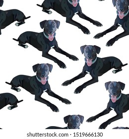 Seamless background with dogs. Vector, EPS10