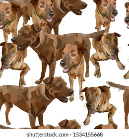 Seamless background with dogs. Vector, EPS10
