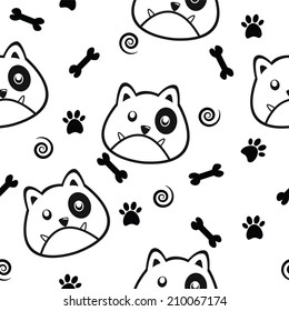 Seamless background with dogs. Vector Illustration 
