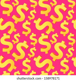 Seamless background with dollar signs. Can be used for wallpaper, pattern fills, web page background, surface textures.